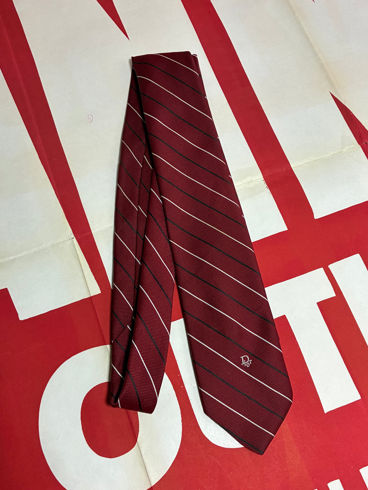Red Christian Dior Tie