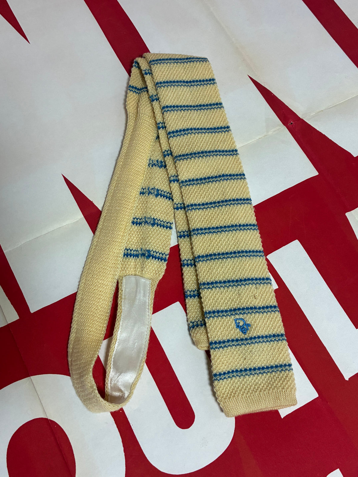 Yellow Square End Wool Christian Dior Tie