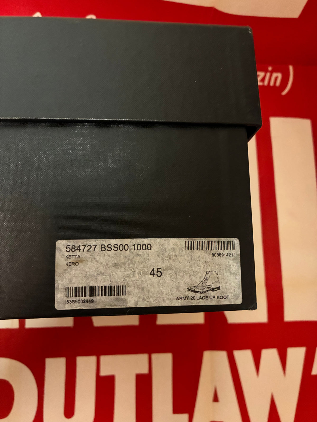 Saint Laurent Army Lace Up Boot 45