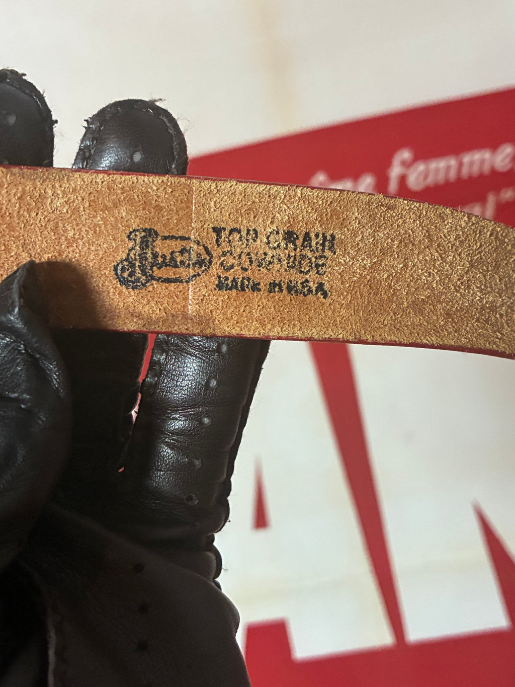 Justin Red Cowhide Belt