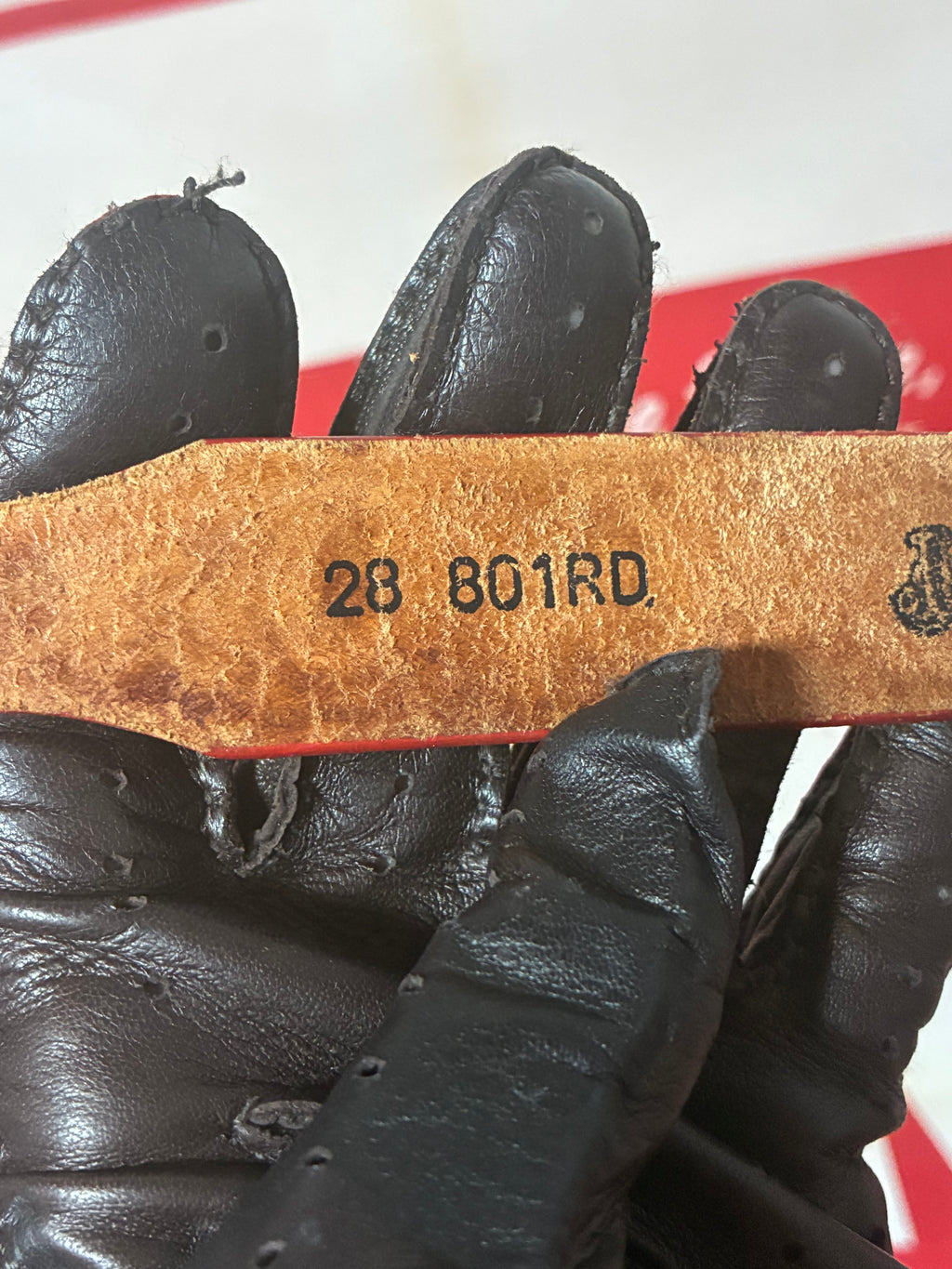 Justin Red Cowhide Belt
