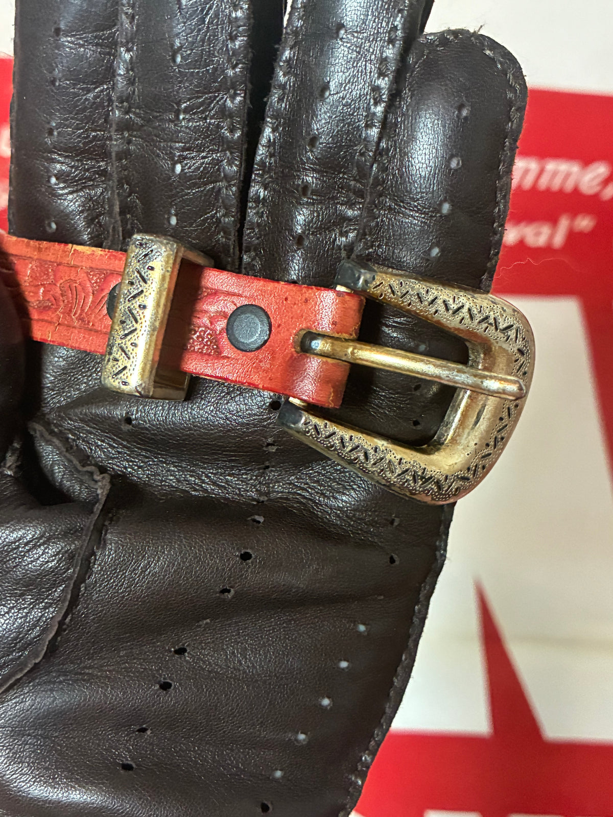 Justin Red Cowhide Belt