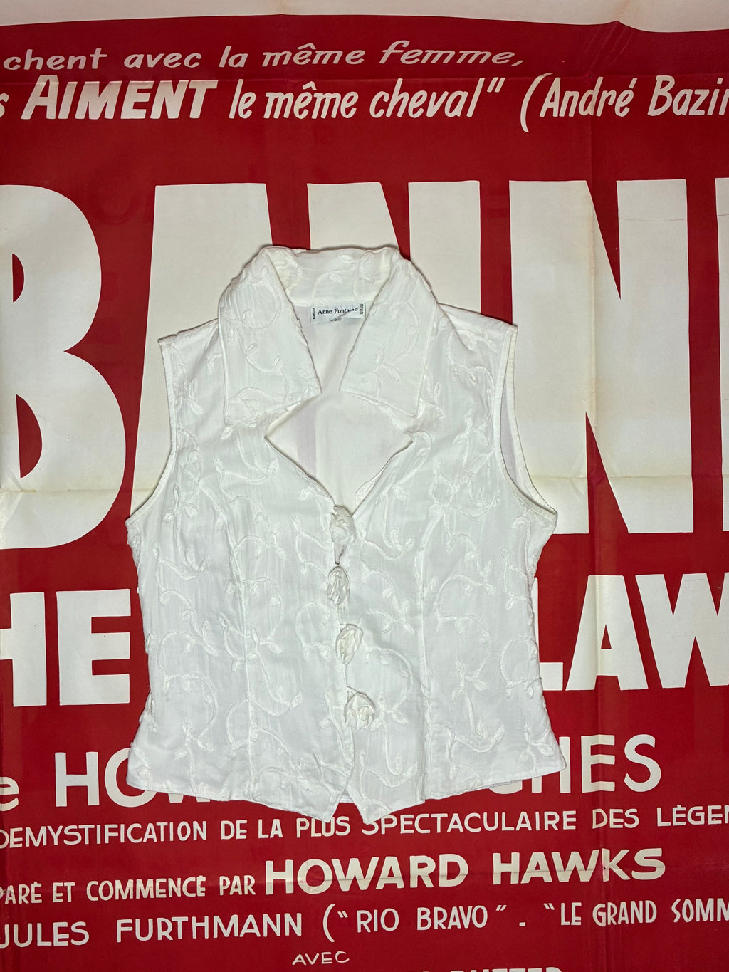 Anne Fontaine Rose Button Sleeveless Shirt