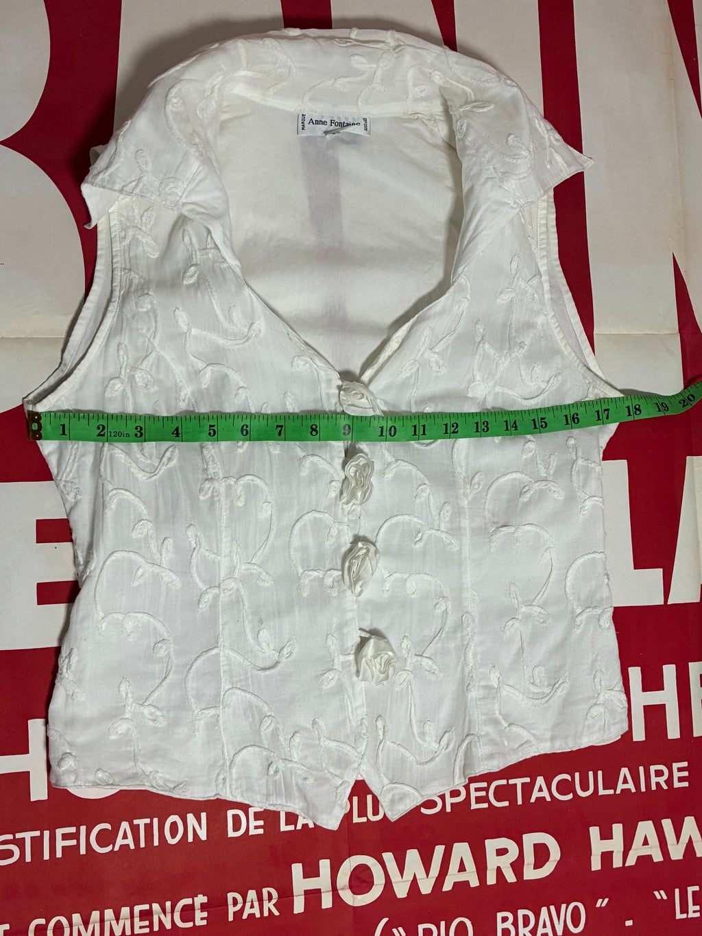 Anne Fontaine Rose Button Sleeveless Shirt