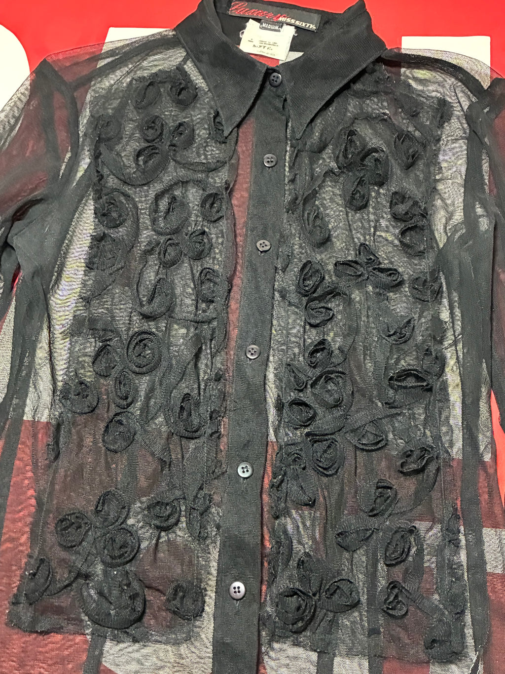 Miss Sixty Sheer Tuxedo Shirt