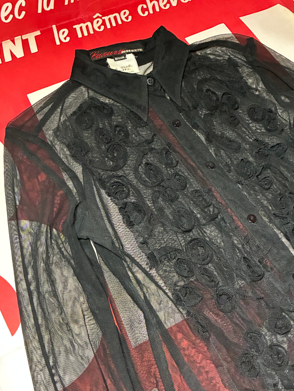 Miss Sixty Sheer Tuxedo Shirt