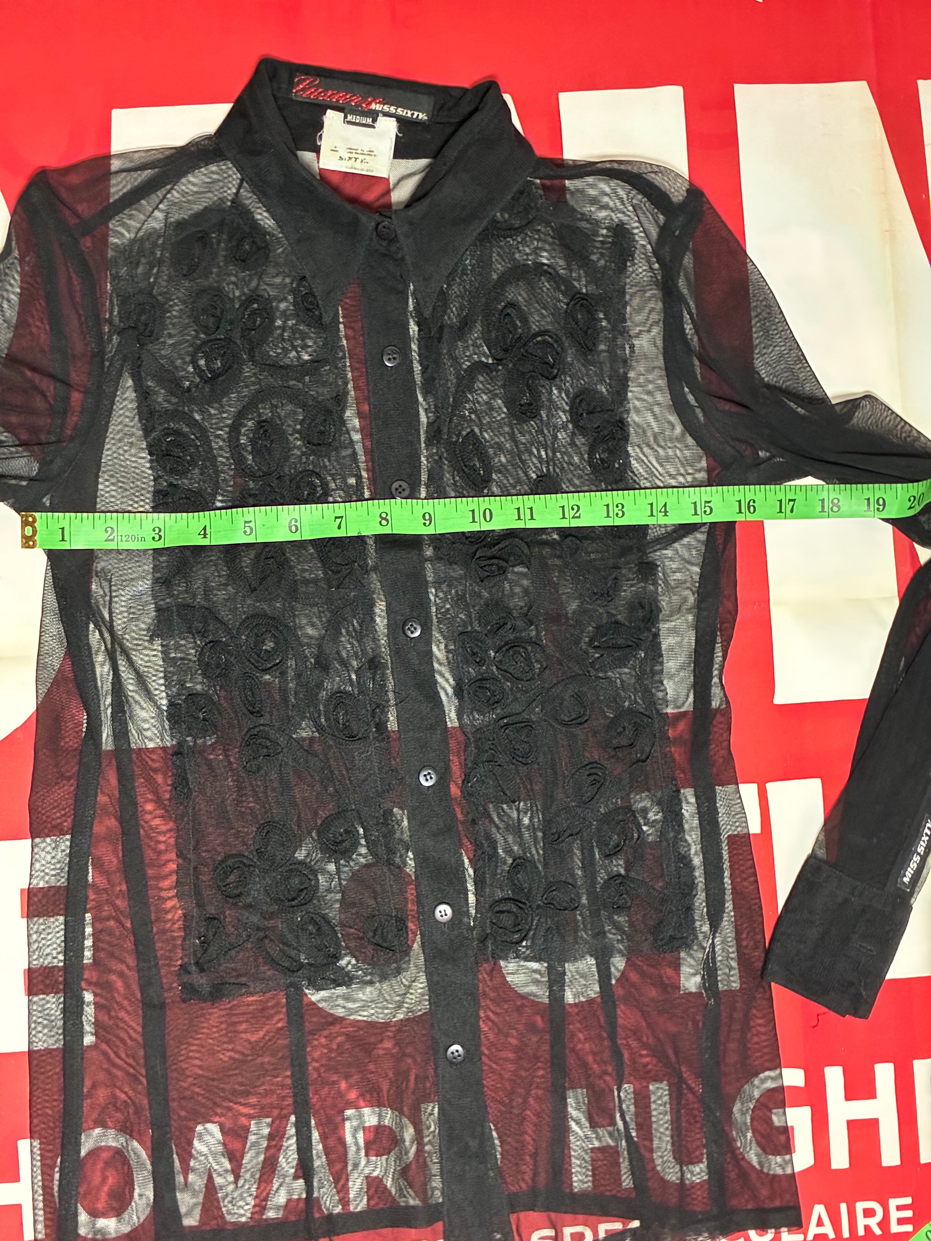 Miss Sixty Sheer Tuxedo Shirt