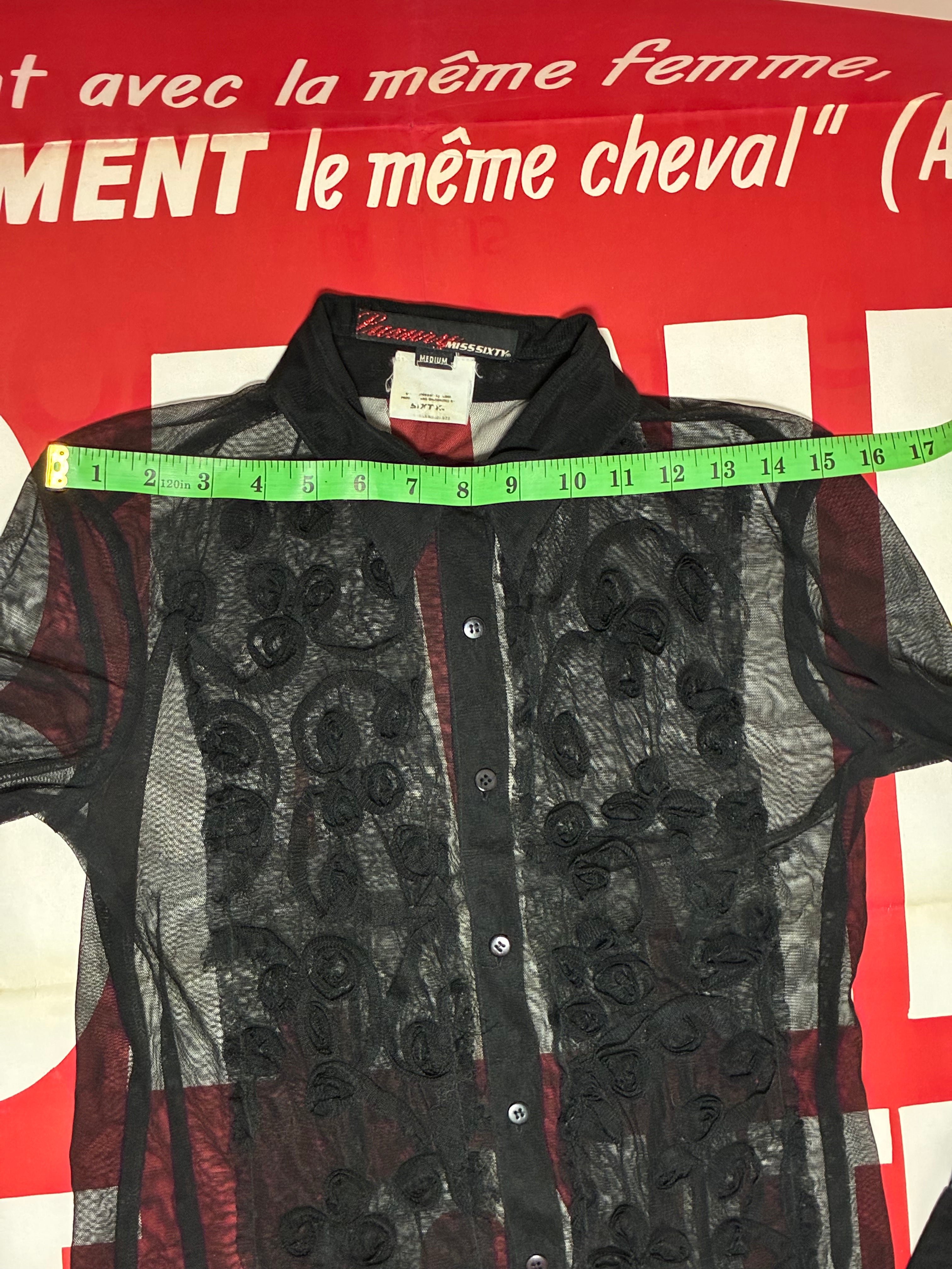 Miss Sixty Sheer Tuxedo Shirt