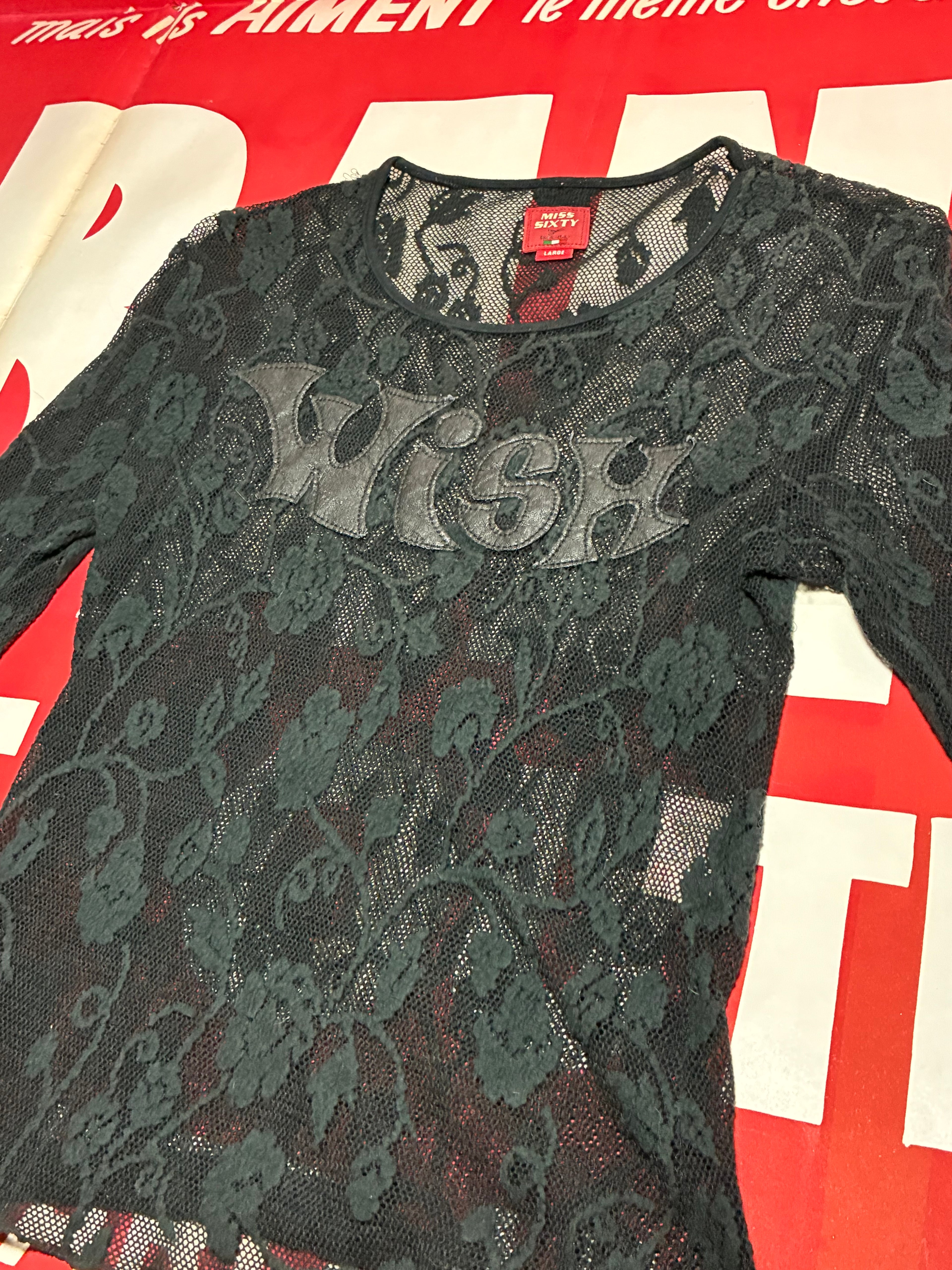 Miss Sixty Mesh Wish 3/4 Sleeve Shirt