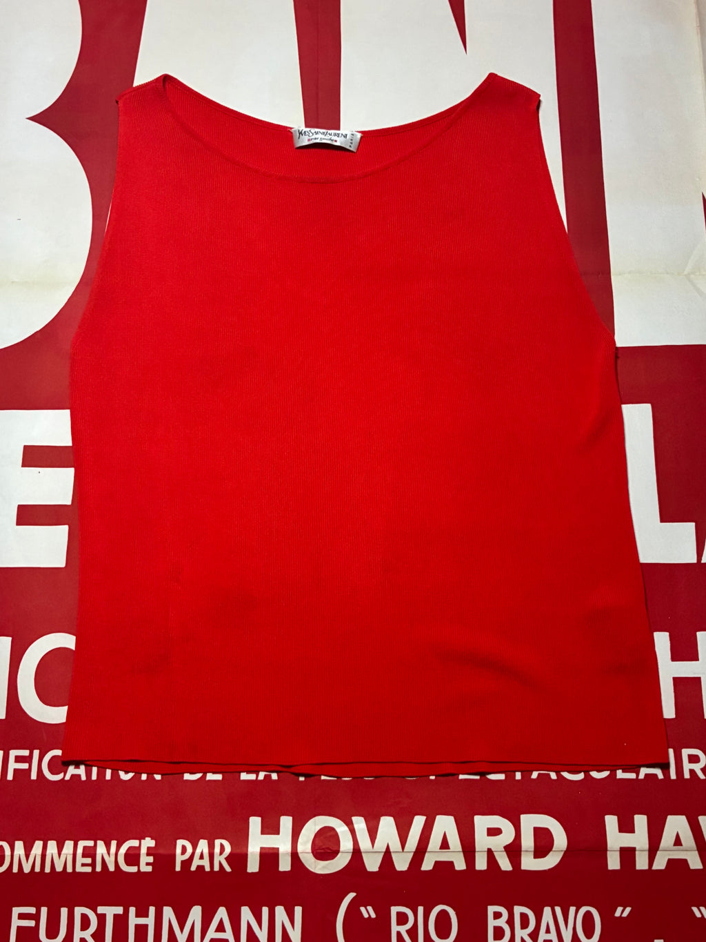 YSL Rive Gauche Red Sleeveless Top
