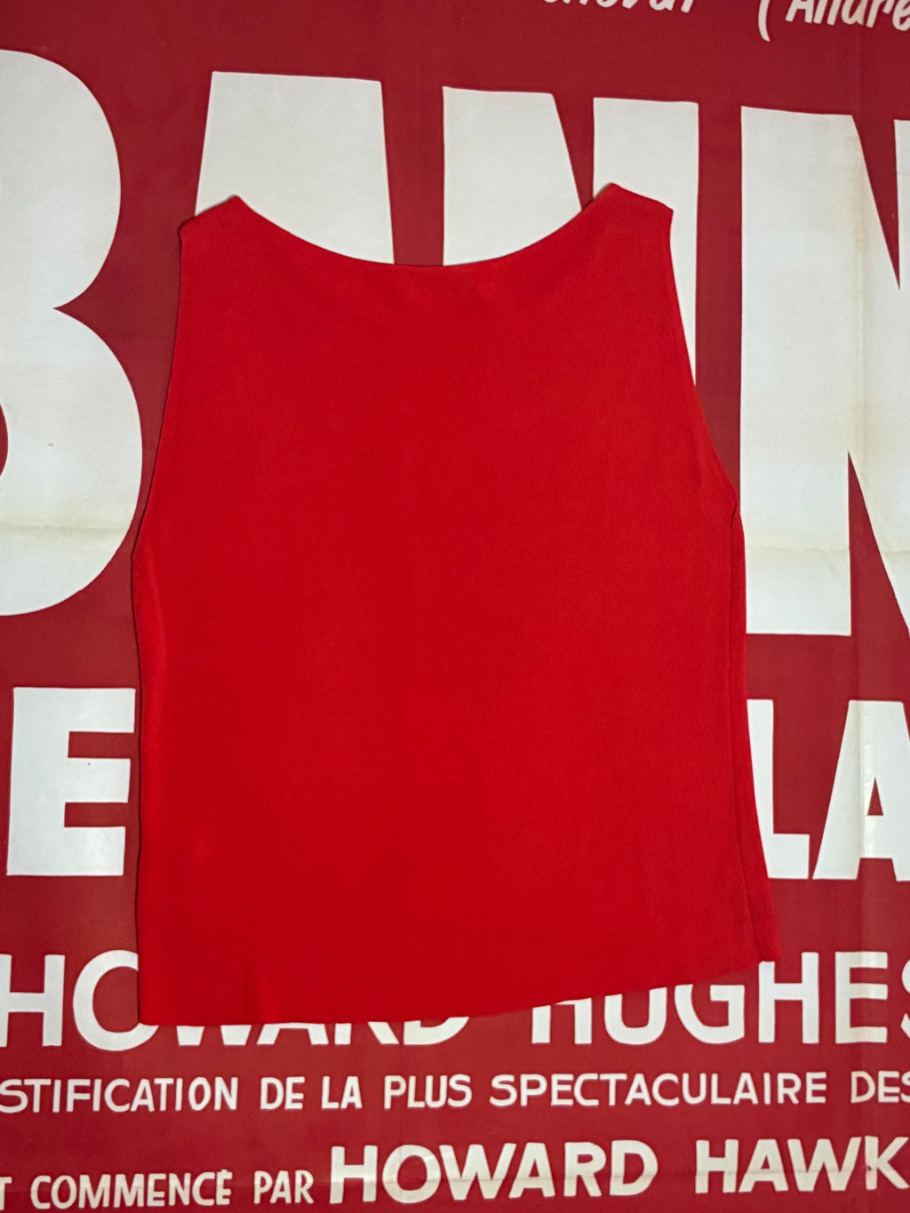 YSL Rive Gauche Red Sleeveless Top