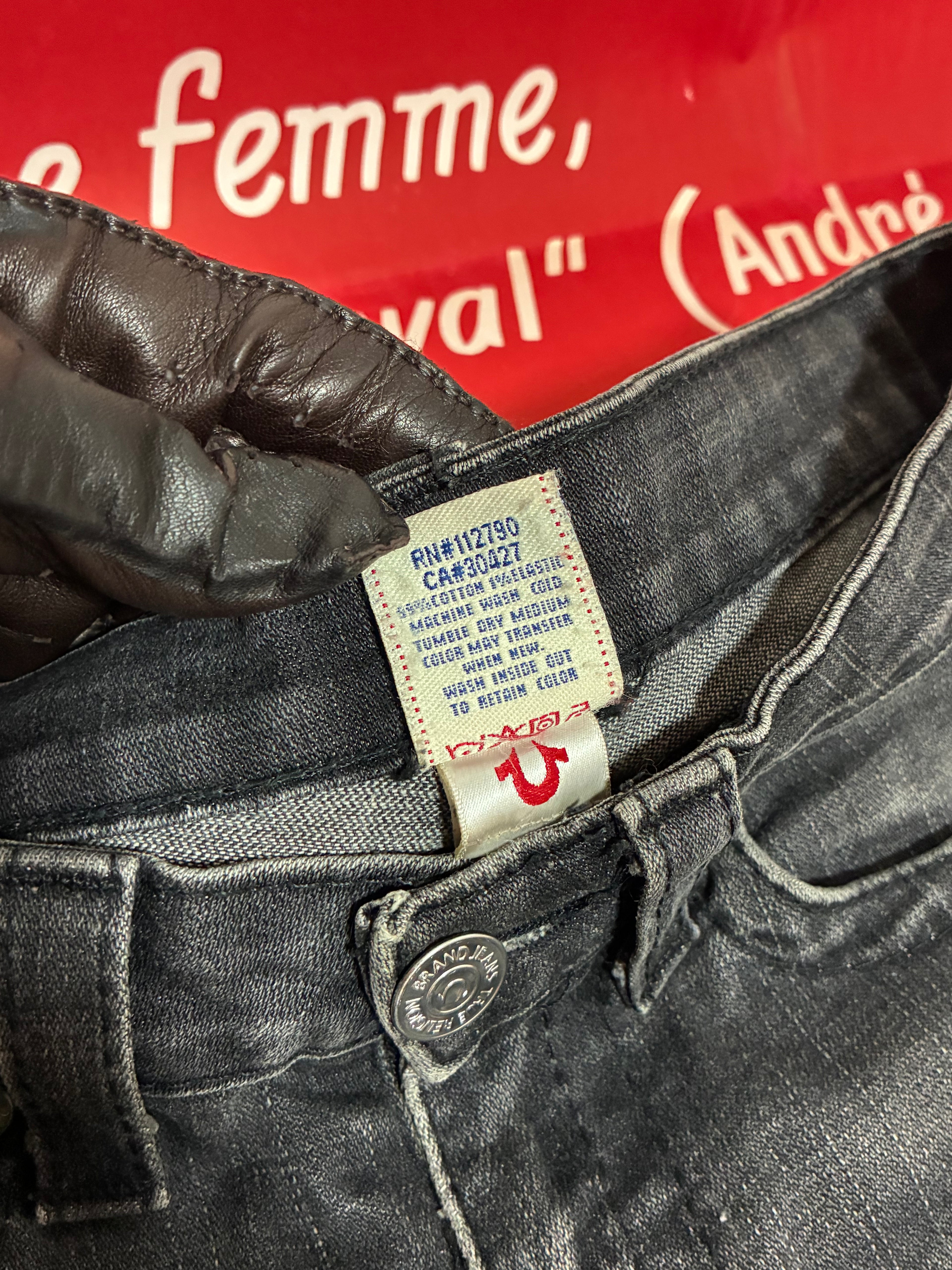 True Religion Black Skinny Jeans 29x29