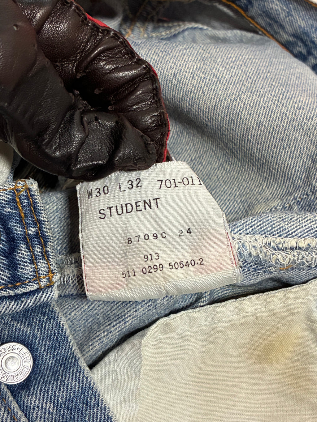 Levi's 501 Student USA Shorts February 1999 Size 28