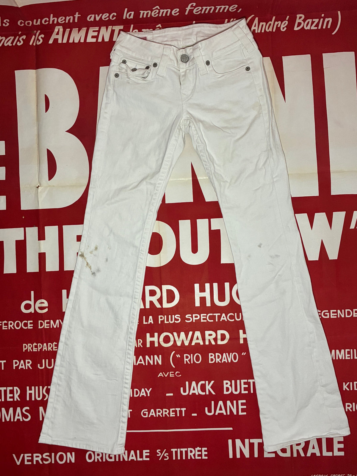 True Religion Becky Flare White Jeans 27x33.5