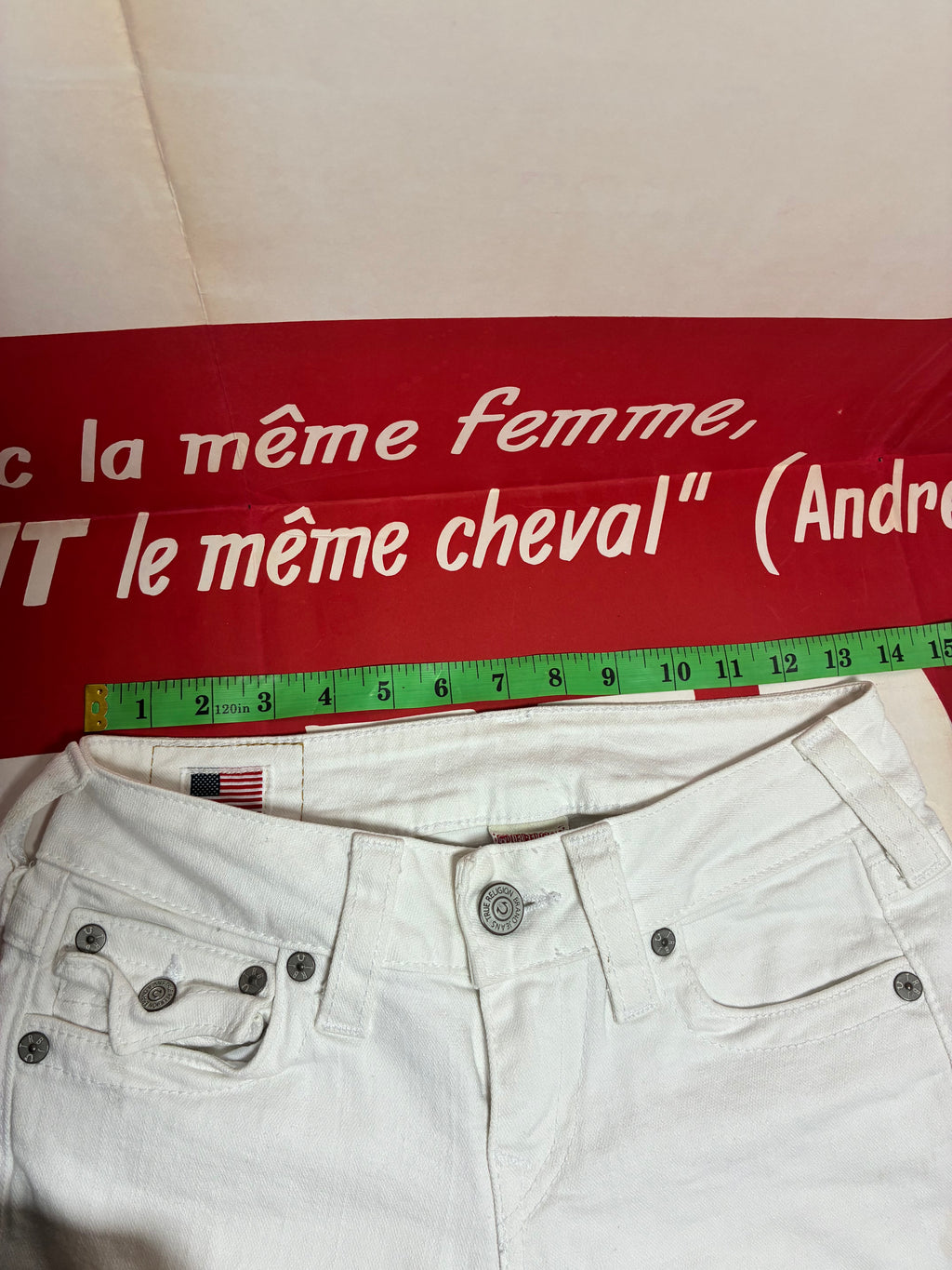 True Religion Becky Flare White Jeans 27x33.5