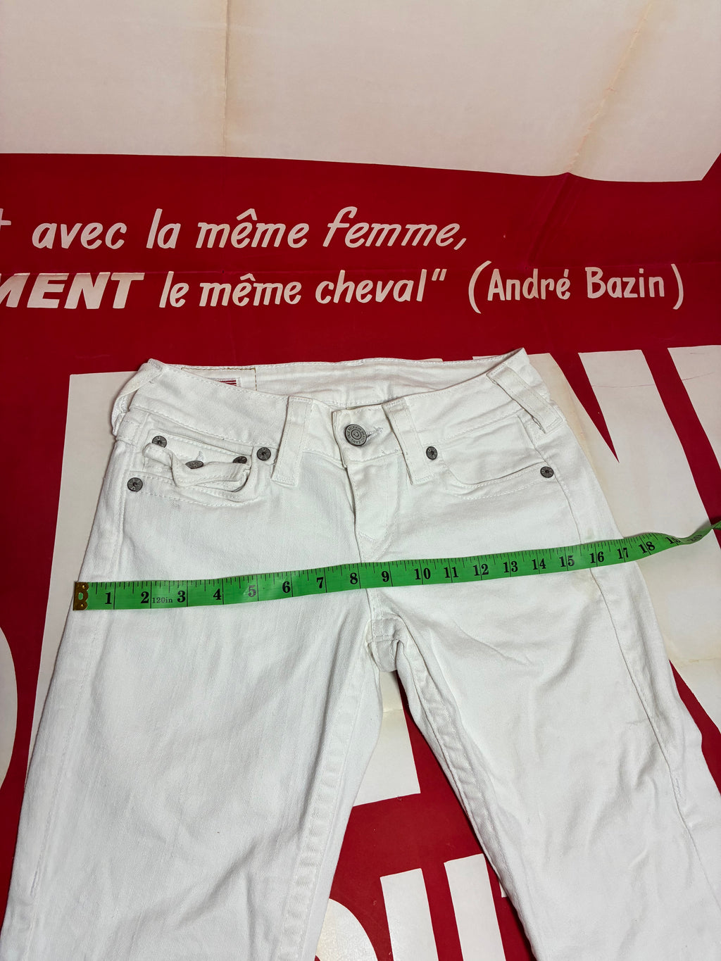 True Religion Becky Flare White Jeans 27x33.5