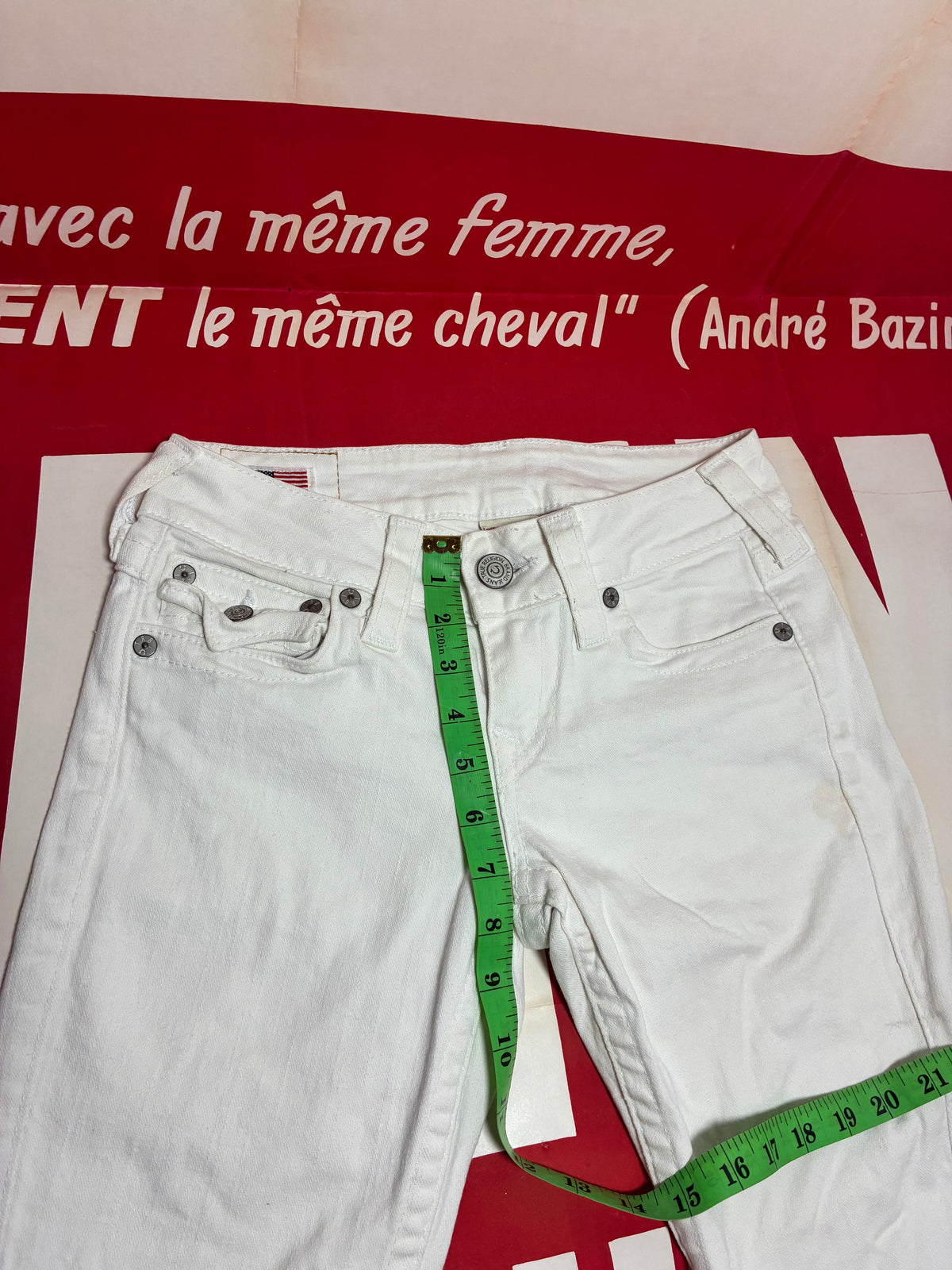 True Religion Becky Flare White Jeans 27x33.5