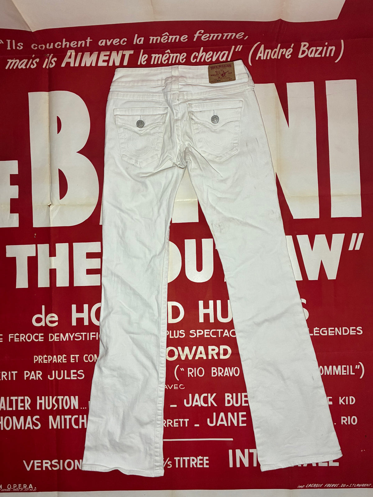 True Religion Becky Flare White Jeans 27x33.5