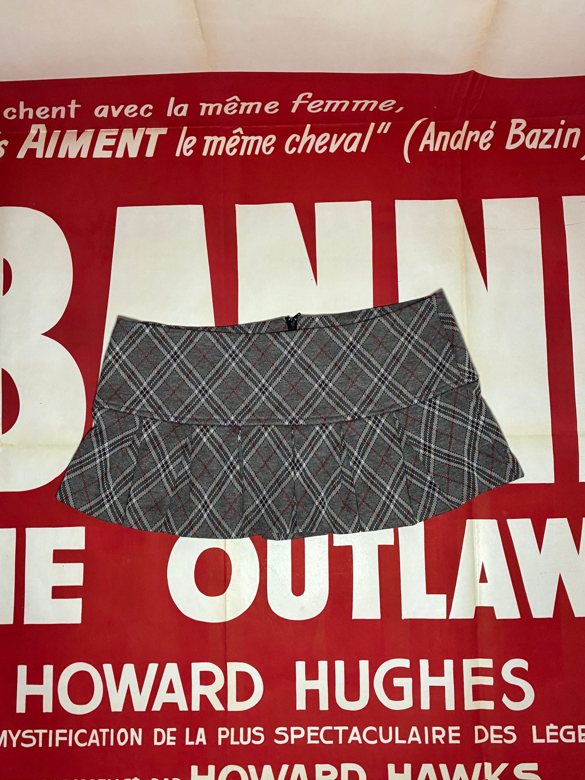 Pleated Plaid Micro Mini Skirt