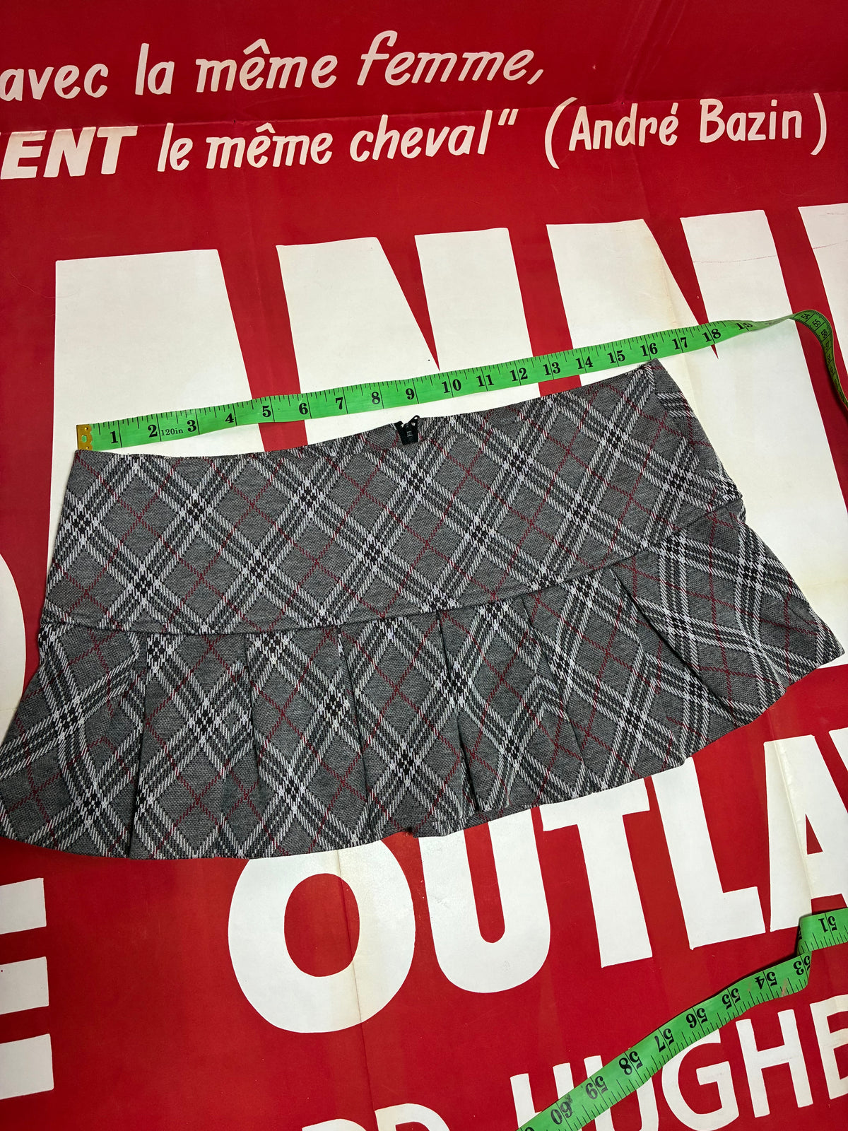 Pleated Plaid Micro Mini Skirt