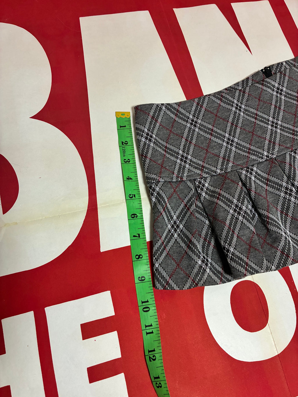 Pleated Plaid Micro Mini Skirt