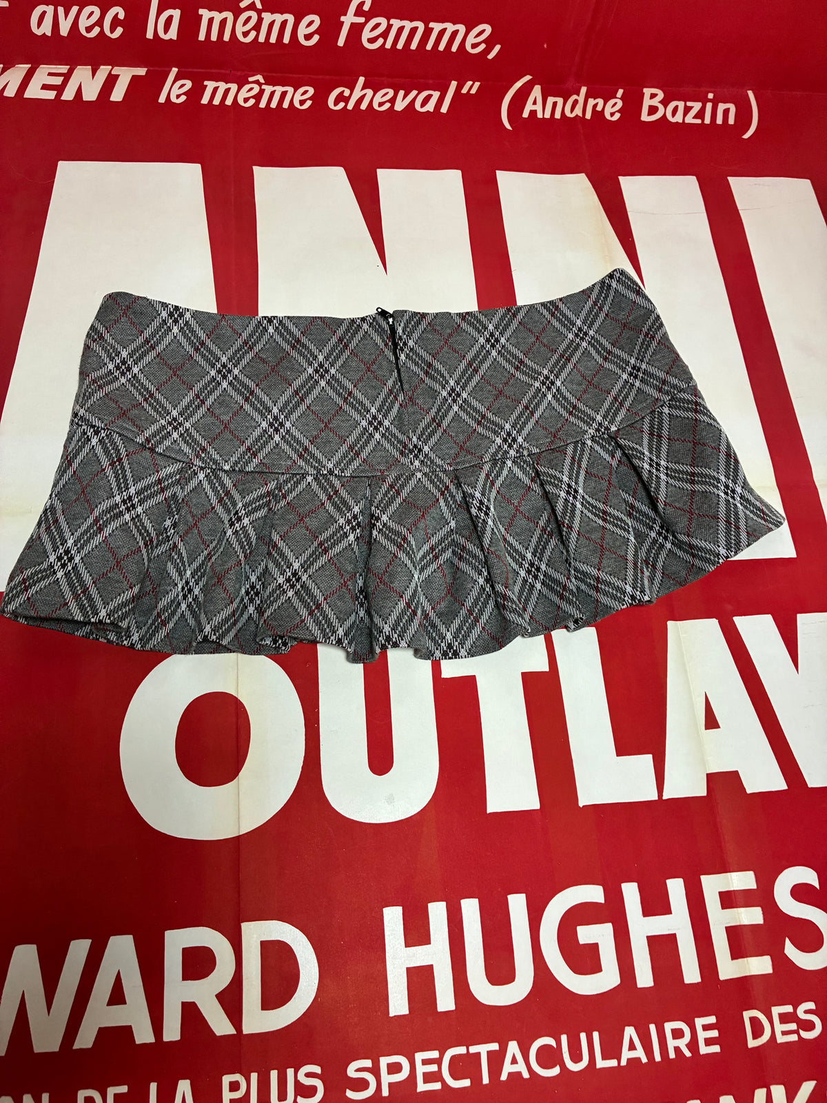 Pleated Plaid Micro Mini Skirt